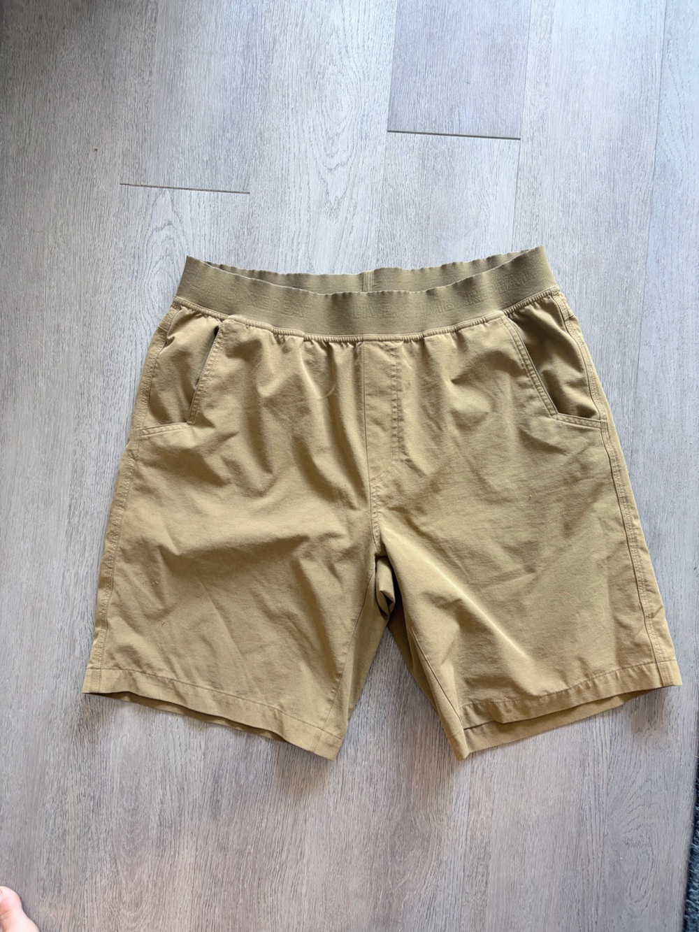 Black Diamond Men's Tan Athletic Shorts with Elastic Waist